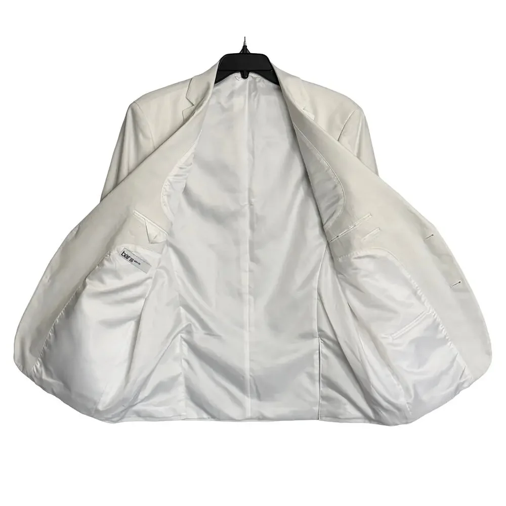 Bar III Men's 46 Long Suit Jacket Slim Fit Linen Cotton Blend White NEW